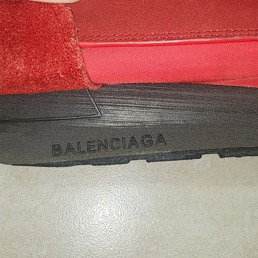 Balenciaga Red Slip-On‎ Athletic Sneakers, Size 41.